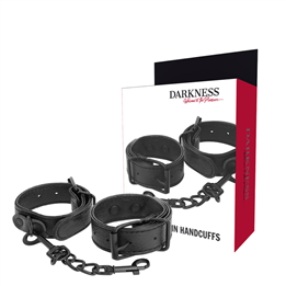 DARKNESS - WIDE THIN TEXTURED HANDCUFFS - D-226725