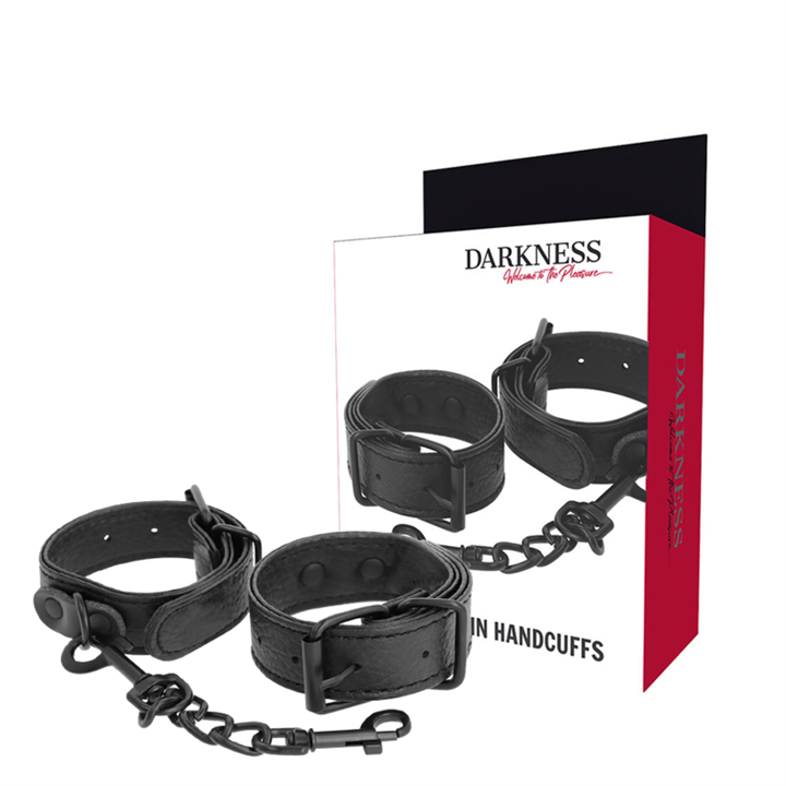 DARKNESS - WIDE THIN TEXTURED HANDCUFFS - D-226725