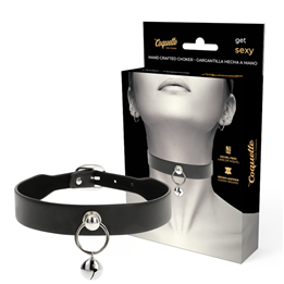 COQUETTE CHIC DESIRE - VEGAN LEATHER NECKLACE WOMAN ACCESSORY RATTLE/HOOP - D-226909