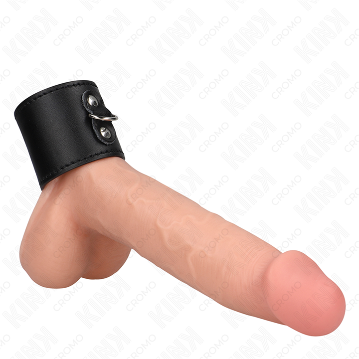 KINK - LEATHER PENIS RING WITH PRESSURE CLOSURE 18 X 5 CM - D-241257