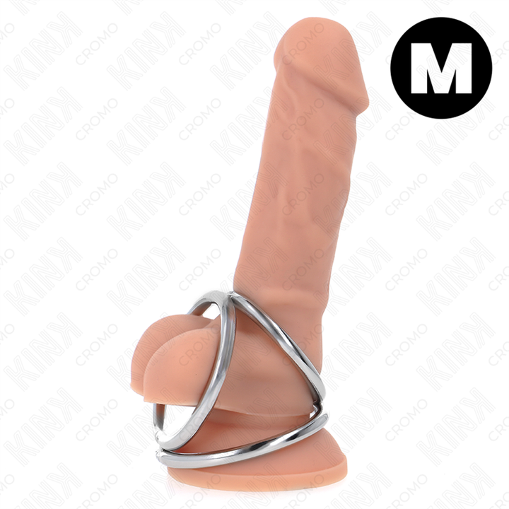 KINK - TRIPLE CHROME METAL PENIS RING 3.8 CM TO 5 CM MODEL 2 - D-241299