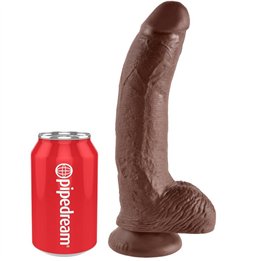 KING COCK - 9 DILDO BROWN WITH BALLS 22.9 CM - PD5508-29