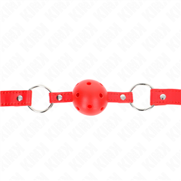 KINK - BREATHABLE BALL 4 CM GAG WITH DOUBLE RIVET MODEL 1 RED 62.5 x 2.5 CM ADJUSTABLE 42-58 CM - D-240855