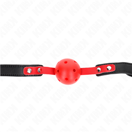 KINK - RED HOLLOW HARD BALL 4 CM GAG BLACK STRAP 60 x 2 CM ADJUSTABLE 37-52 CM - D-240857