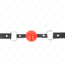 KINK - BALL 4 CM GAG WITH LOCK RED BALL BLACK STRAP 60 x 2 CM - D-240866 - Teknashop Ltd
