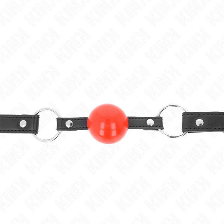 KINK - BALL 4 CM GAG WITH LOCK RED BALL BLACK STRAP 60 x 2 CM - D-240866