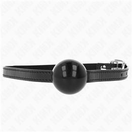 KINK - BLACK SINGLE SOLID BALL 4 CM GAG 65 x 1.5 CM - D-240872 - Teknashop Ltd