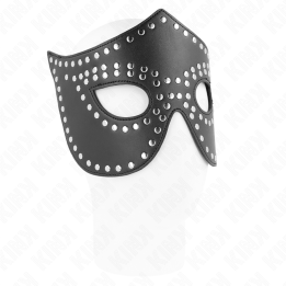 KINK - LEATHERETTE MASK WITH RIVETS MODEL 2 30 x 12 CM - D-240913 - Teknashop Ltd