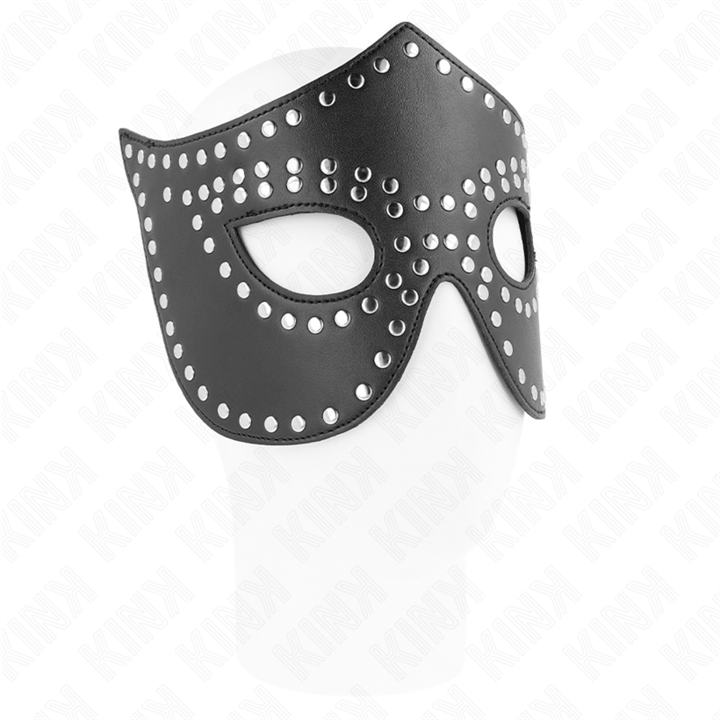KINK - LEATHERETTE MASK WITH RIVETS MODEL 2 30 x 12 CM - D-240913