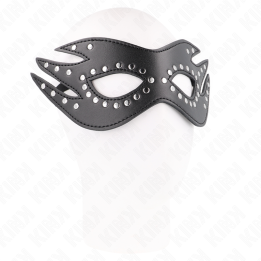 KINK - LEATHERETTE MASK WITH RIVETS MODEL 3 26 x 9.5 CM - D-240920 - Teknashop Ltd