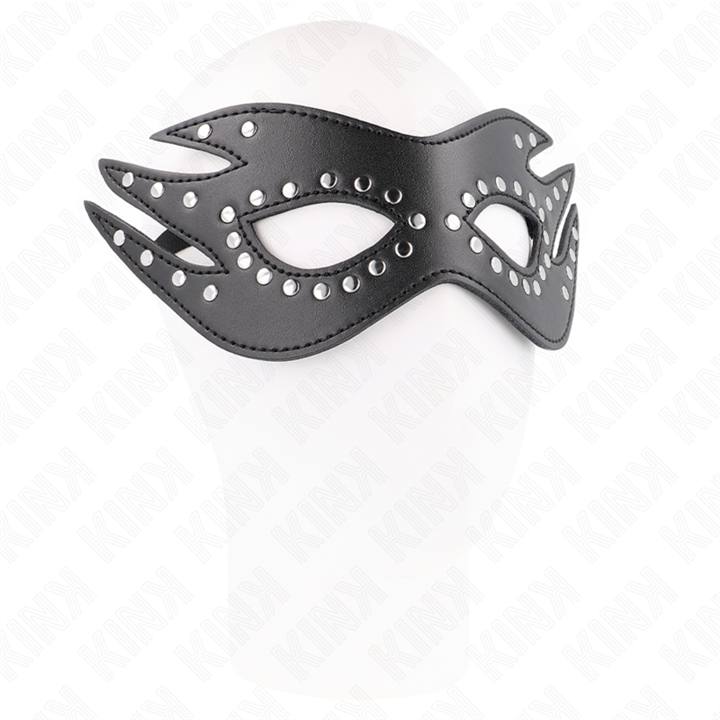KINK - LEATHERETTE MASK WITH RIVETS MODEL 3 26 x 9.5 CM - D-240920