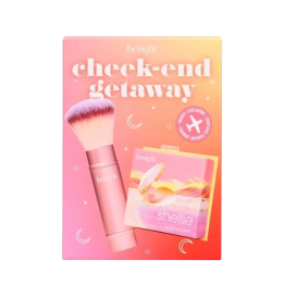 Set Benefit: Shellie, Blush Compact Powder, Warm Seashell-Pink, 6 g + Benefit, Powder Brush