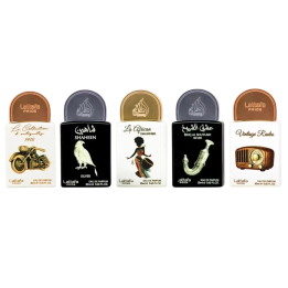 Set Lattafa: Vintage Radio, Eau De Parfum, Unisex, 20 ml + Ishq Al Shuyukh Silver, Eau De Parfum, Unisex, 20 ml + La African Dru