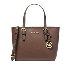 MICHAEL KORS CHARLOTTE SIGNATURE LEATHER LARGE TOP ZIP TOTE HAND