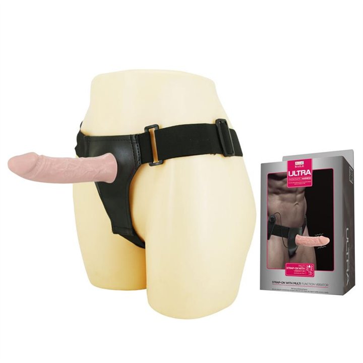 Hollow Strap-on with Vibration 15.5 x 4.2 cm Flesh - BW-022050