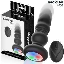 ADDICTED TOYS - THRUSTING VIBRATING ANAL PLUG, LED LIGHT REMOTE CONTROL - D-245120