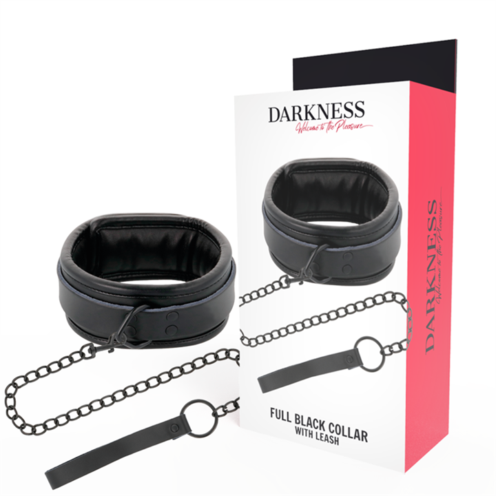 DARKNESS - BLACK NECKLACE WITH CHAIN - D-221155 - Teknashop Ltd