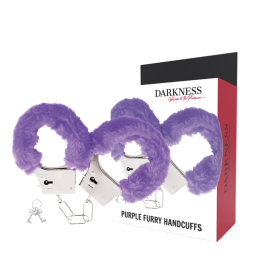 DARKNESS - LILAC LINED METAL HANDCUFFS - D-221225