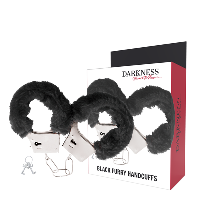 DARKNESS - BLACK LINED METAL HANDCUFFS - D-221226