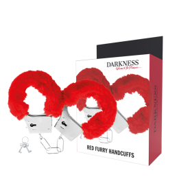 DARKNESS - RED LINED METAL HANDCUFFS - D-221227