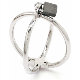 METAL HARD - CRISS CROSS HANDCUFF STAINLESS STEEL RESTRAINTS - D-224977