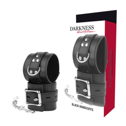 DARKNESS - BLACK LEATHER HANDCUFFS - D-226721