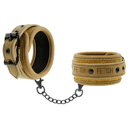 FETISH SUBMISSIVE ORIGEN - VEGAN LEATHER HANDCUFFS WITH NEOPRENE LINING - D-227230