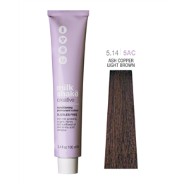 Milk Shake, Creative, Paraben Free, Permanent Hair Dye, 5.14/5AC Ash Copper Deep Light Brown, 100 ml