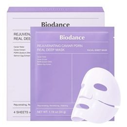 Set, Biodance, Caviar PDRN, Rejuvenating, Sheet Mask, For Face, 4 pcs, 34 g