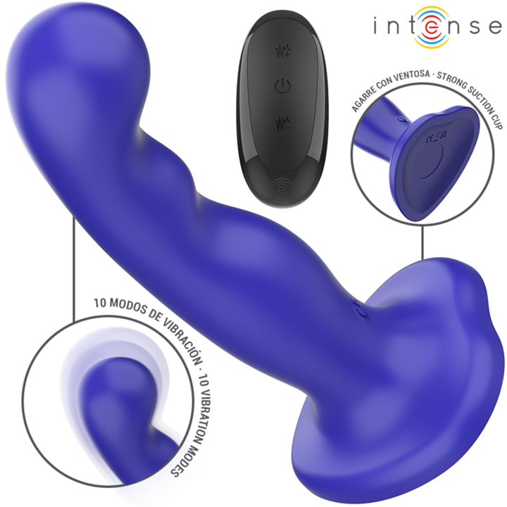 INTENSE - SHORTY VIBRATOR WITH SUCTION CUP BLUE REMOTE CONTROL - D-241976
