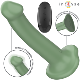 INTENSE - BECCA VIBRATOR WITH SUCTION CUP 10 VIBRATIONS GREEN REMOTE CONTROL - D-241983