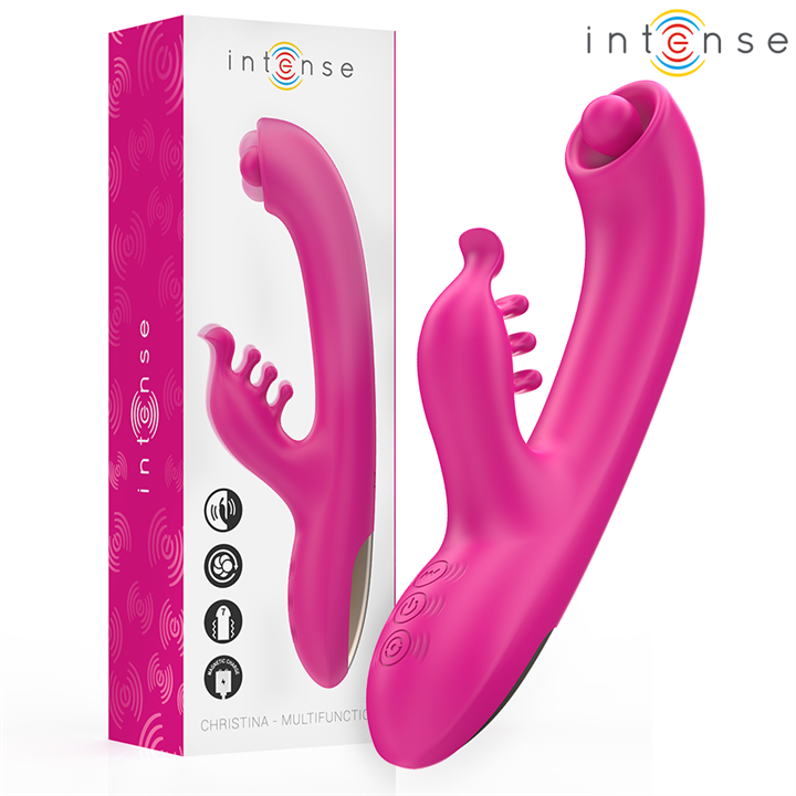 INTENSE - CHRISTINA MULTIFUNCTION RABBIT VIBRATOR 22.5 CM PINK - D-243383