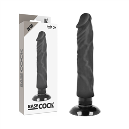 BASECOCK - REALISTIC VIBRATOR 2-1 BLACK 20 CM -O- 4 CM - D-223030