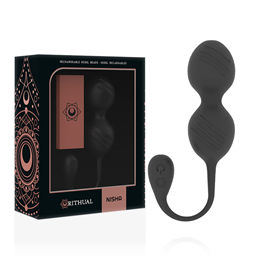 RITHUAL - NISHA RECHARGEABLE VIBRATING KEGEL BALLS BLACK - D-225376