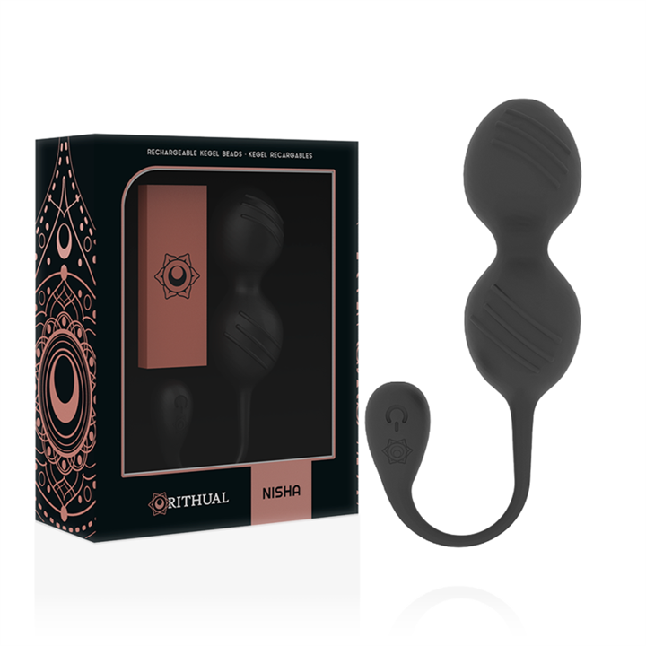 RITHUAL - NISHA RECHARGEABLE VIBRATING KEGEL BALLS BLACK - D-225376