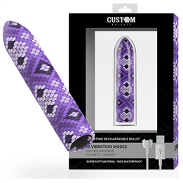 CUSTOM BULLETS - RECHARGEABLE SNAKE PURPLE MAGNETIC BULLET 10 INTENSITIES - D-225612