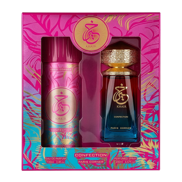 Set Paris Corner: Khair Confection, Eau De Parfum, Unisex, 100 ml + Khair Confection, Deodorant Spray, For Women, 200 ml