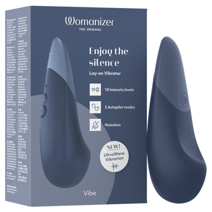WOMANIZER - VIBE LAY-ON SILENT VIBRATOR DARK BLUE - D-245108