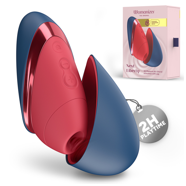 WOMANIZER - NEXT LIBERTY 3D PLEASURE AIR CLITORAL STIMULATOR BLUE/RED - D-246840