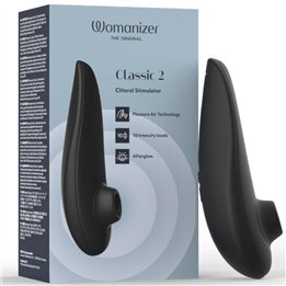 WOMANIZER - CLASSIC 2 SUCTION CLITORAL STIMULATOR 10 INTENSITY LEVELS BLACK - D-246952 - Teknashop Ltd