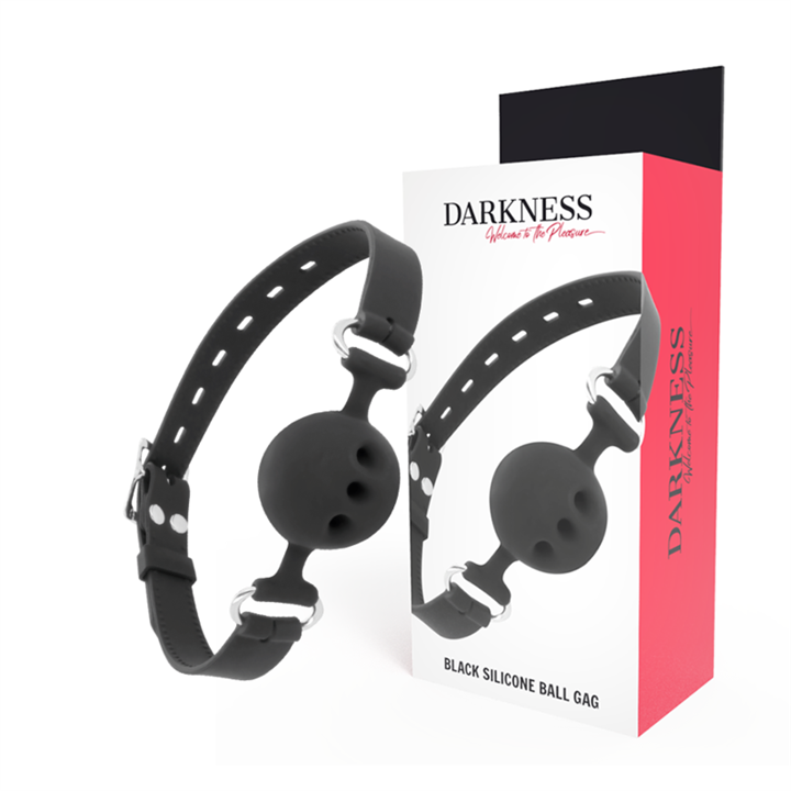 DARKNESS - BLACK BREATHABLE SILICONE GAG - D-221199