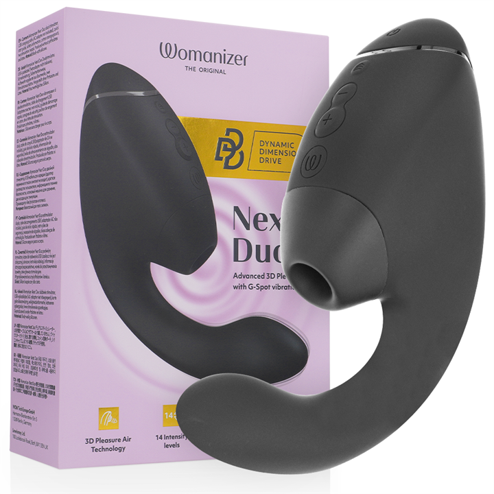WOMANIZER - DUO NEXT DUAL CLITORAL & G-SPOT STIMULATOR BLACK - D-245099
