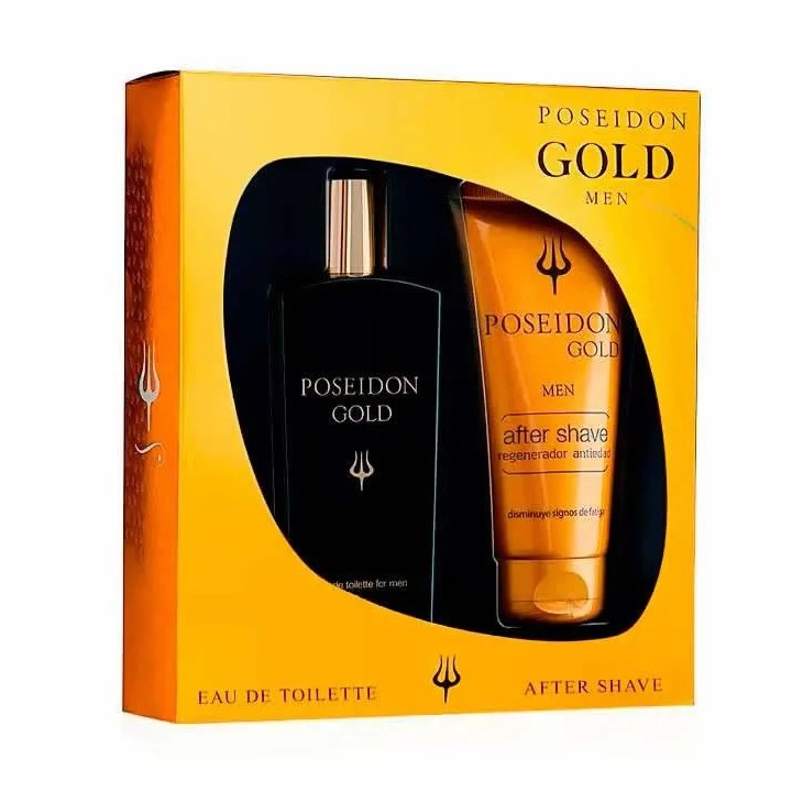 Poseidon Gold Men Eau De Toilette Spray 100ml Set 2 Pieces - man