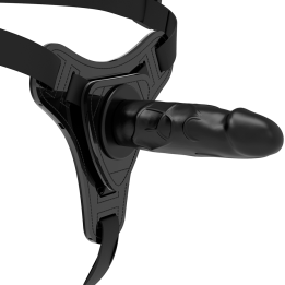 FETISH SUBMISSIVE HARNESS - REALISTIC BLACK SILICONE 15 CM - D-221307