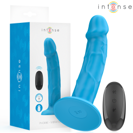 INTENSE - PHOEBE REALISTIC VIBRATOR 10 VIBRATIONS BLUE REMOTE CONTROL - D-244456