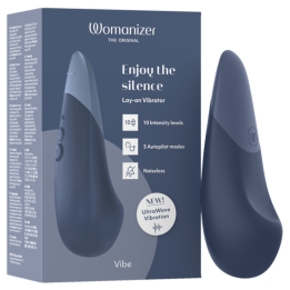 WOMANIZER - VIBE LAY-ON SILENT VIBRATOR DARK BLUE - D-245108