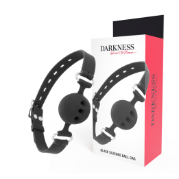 DARKNESS - BLACK BREATHABLE SILICONE GAG - D-221199
