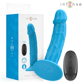 INTENSE - PHOEBE REALISTIC VIBRATOR 10 VIBRATIONS BLUE REMOTE CONTROL - D-244456
