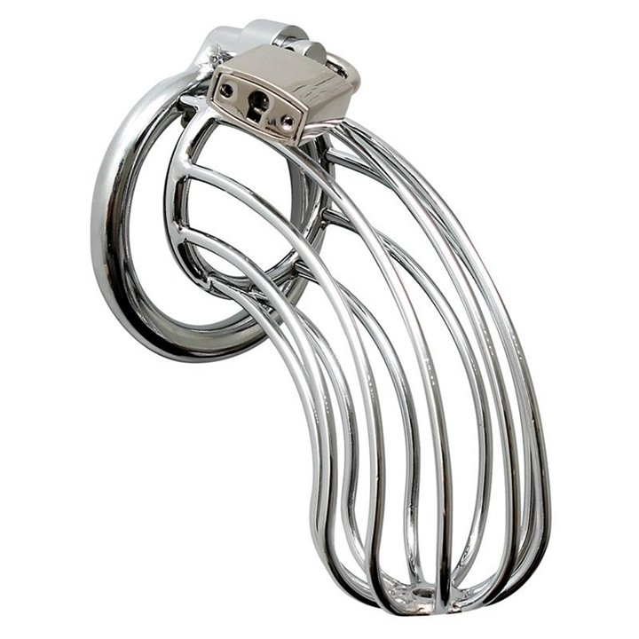 Chastity with padlock, metal - R7991