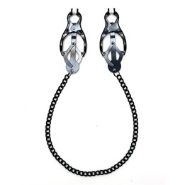 Adjustable nipple clamps butterfly style with black chain - R8168